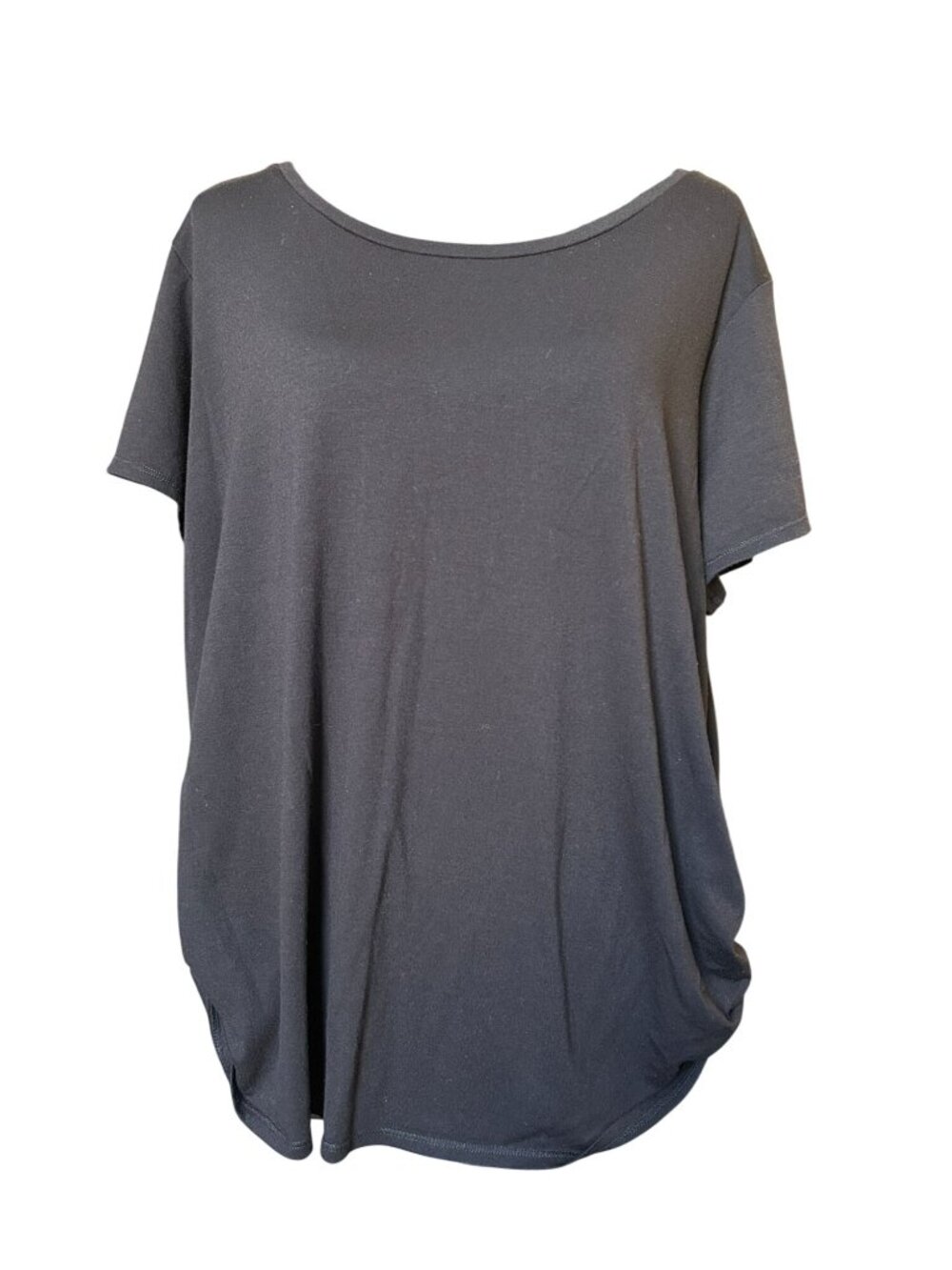 Xersion Active Top – XXL, Black, Side‑Tie Detail & Mesh Back Insert short sleeve